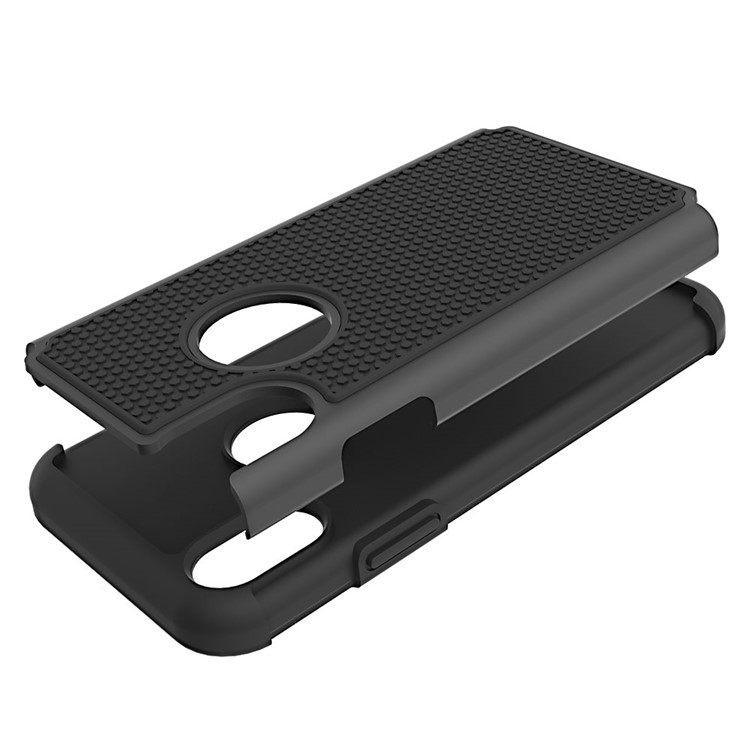 For iPhone 8 Football Grain PC + Silicone Phone Case Accessory - Black-5