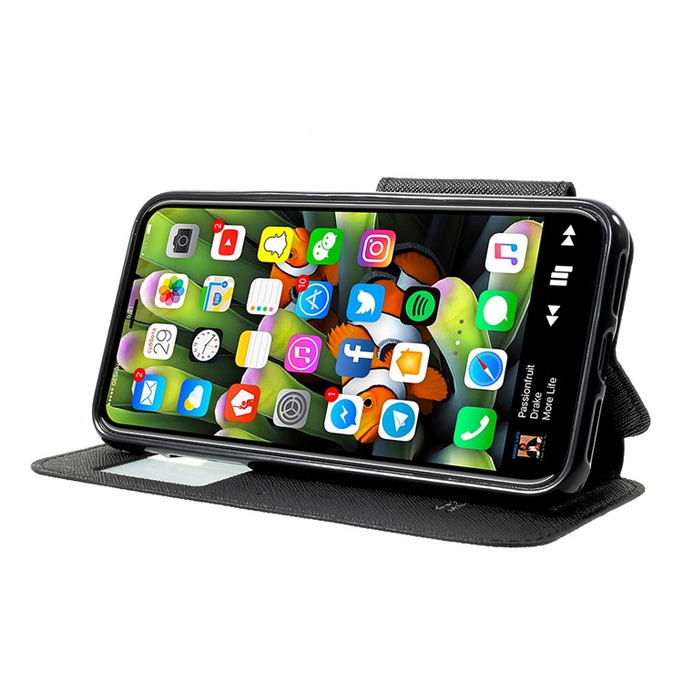 ROAR KOREA View Window Leather Cross Texture Stand Case for iPhone 8 - Black-4