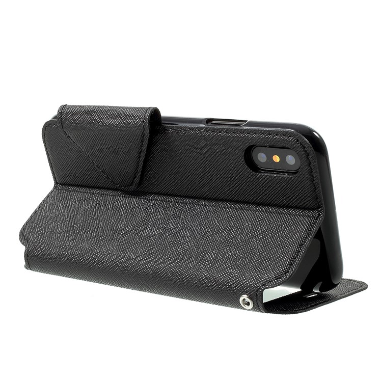 ROAR KOREA View Window Leather Cross Texture Stand Case for iPhone 8 - Black-5