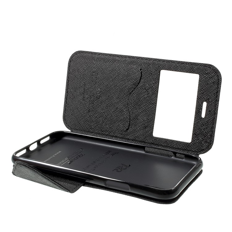 ROAR KOREA View Window Leather Cross Texture Stand Case for iPhone 8 - Black-7
