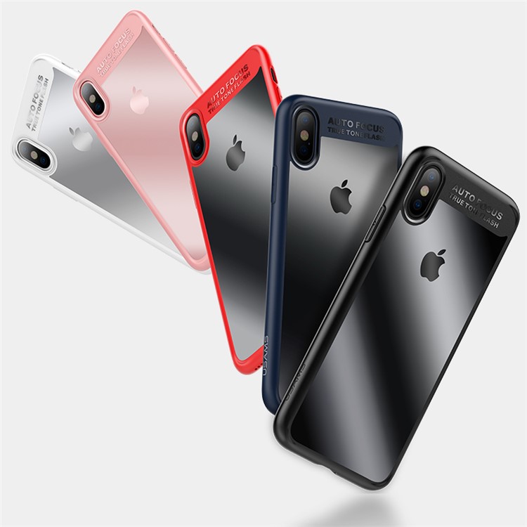 USAMS Mant Series Phone Case for iPhone 8 (Clear PC + Soft TPU Edges) - Black-12