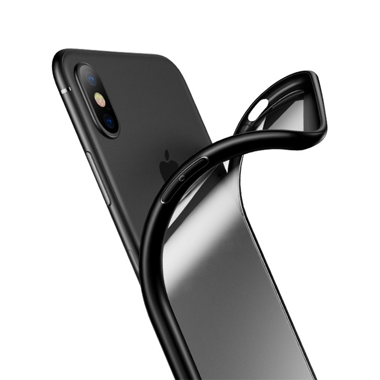 USAMS Mant Series Phone Case for iPhone 8 (Clear PC + Soft TPU Edges) - Black-8