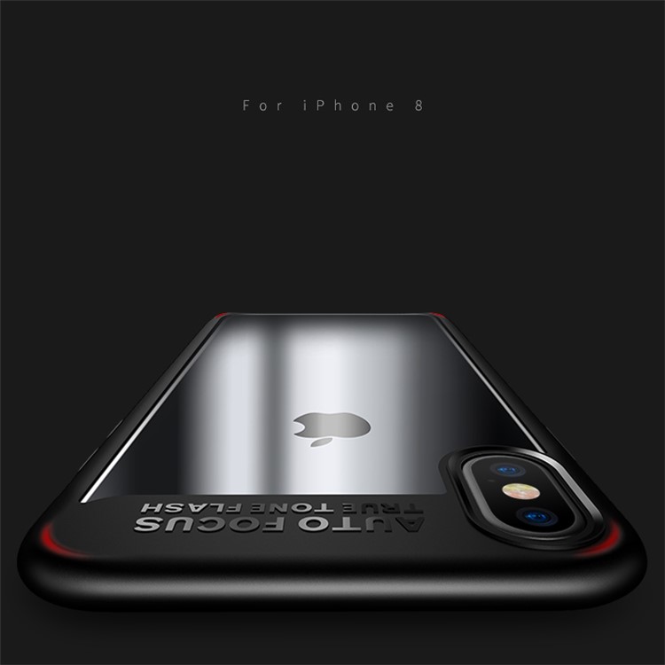 USAMS Mant Series Phone Case for iPhone 8 (Clear PC + Soft TPU Edges) - Black-9