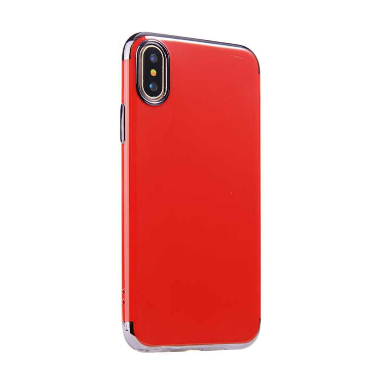 SULADA Electroplating Dazzling Red TPU Back Case for iPhone 8 - Black-1