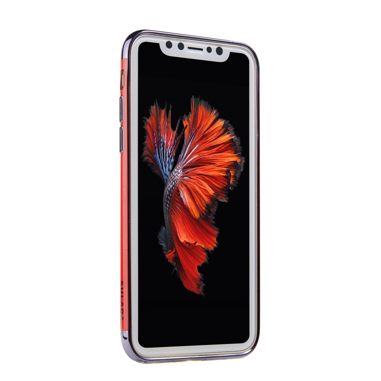 SULADA Electroplating Dazzling Red TPU Back Case for iPhone 8 - Black-2