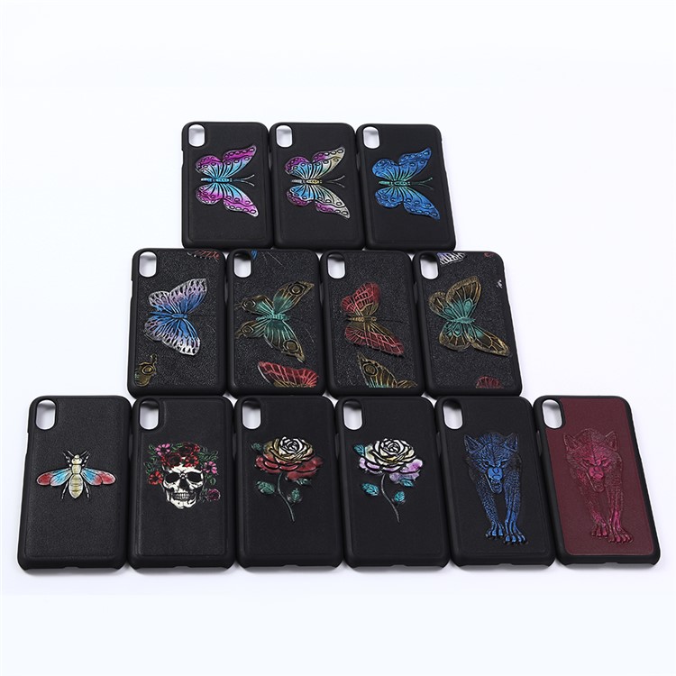 3D Hand Painted Hybrid PC + TPU 2-in-1 Phone Case for iPhone 8 - Butterfly / Light Purple-9