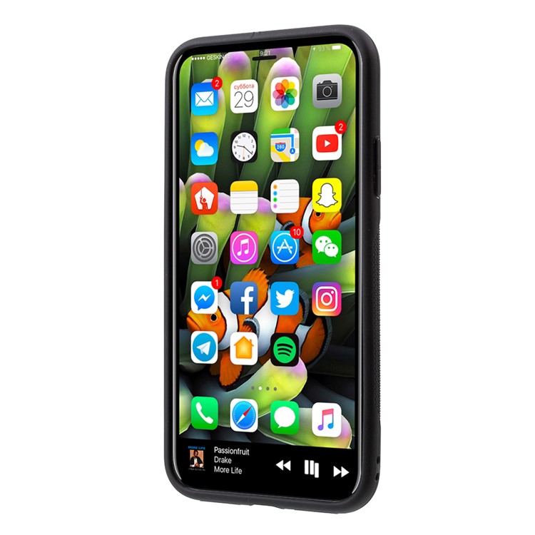 Brushed PC + TPU Hybrid Kickstand Phone Case for iPhone 8 - Black-2