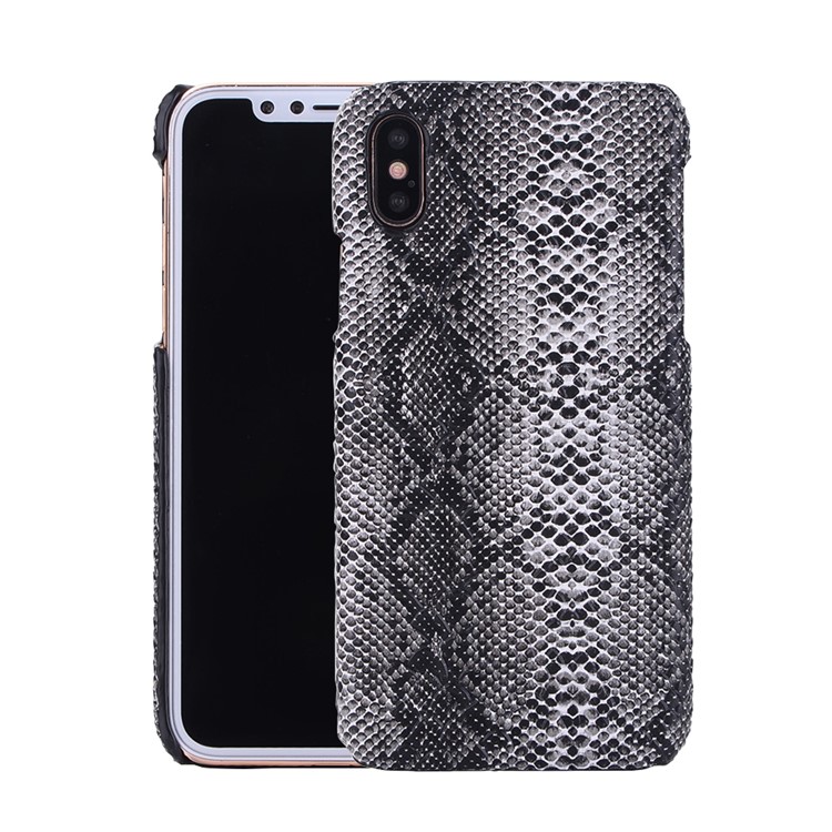 Leather Coated Plastic Hard Mobile Phone Case for iPhone 8 - Snake Grain-1