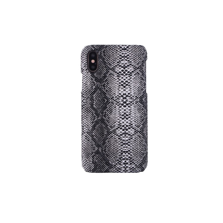 Leather Coated Plastic Hard Mobile Phone Case for iPhone 8 - Snake Grain-3