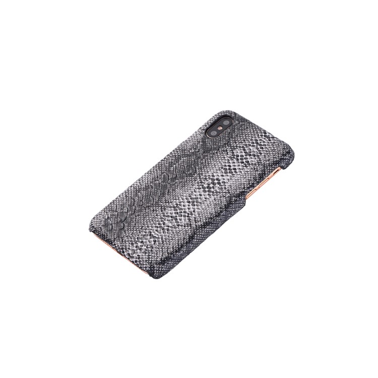 Leather Coated Plastic Hard Mobile Phone Case for iPhone 8 - Snake Grain-4