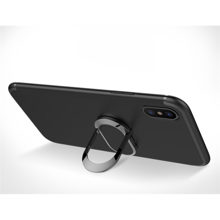 Magnetic Finger Ring Kickstand Matte TPU Case for iPhone 8 - Black-4
