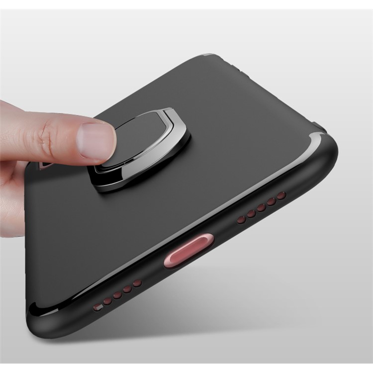 Magnetic Finger Ring Kickstand Matte TPU Case for iPhone 8 - Black-9