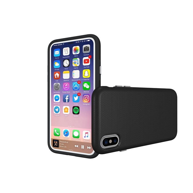 Anti-skid Hybrid PC + TPU Armor Mobile Casing for iPhone 8 - Black-4