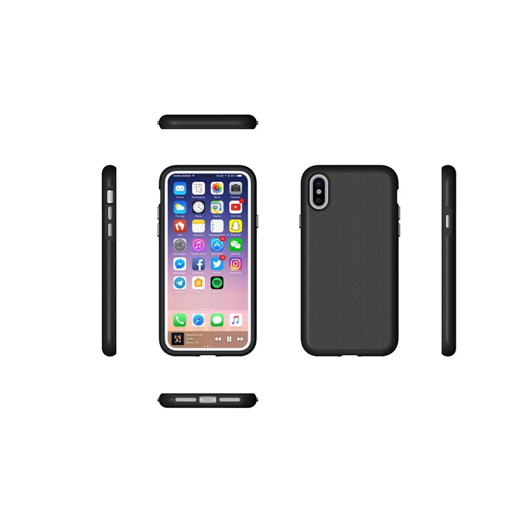 Anti-skid Hybrid PC + TPU Armor Mobile Casing for iPhone 8 - Black-8