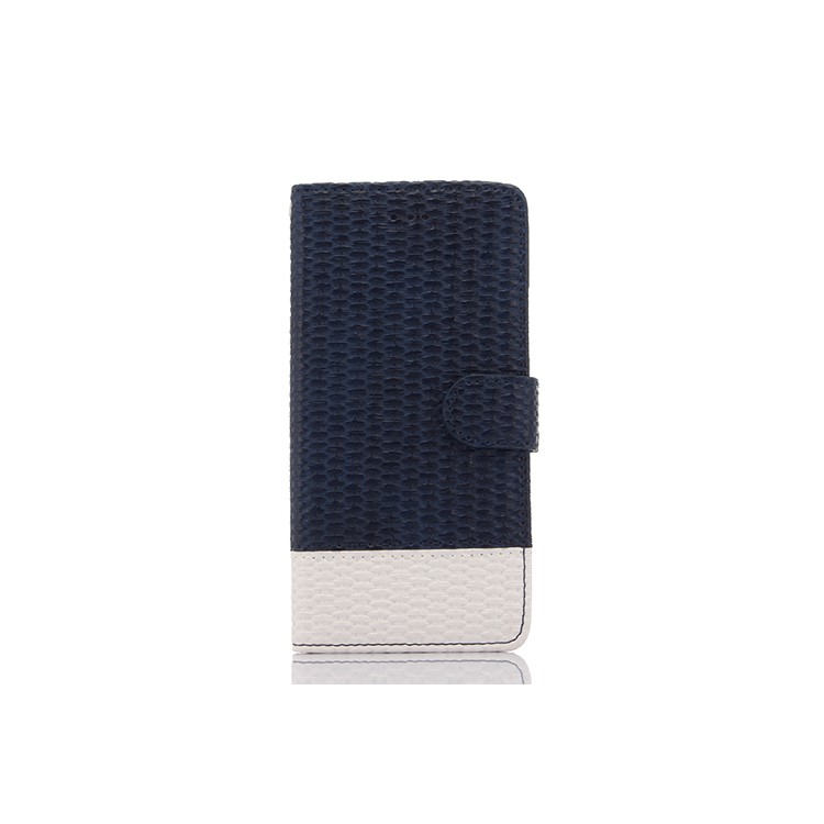 Double Colors Woven Texture Detachable 2-in-1 Magnetic Stand Leather Flip Case for iPhone 8 - Black / White-2