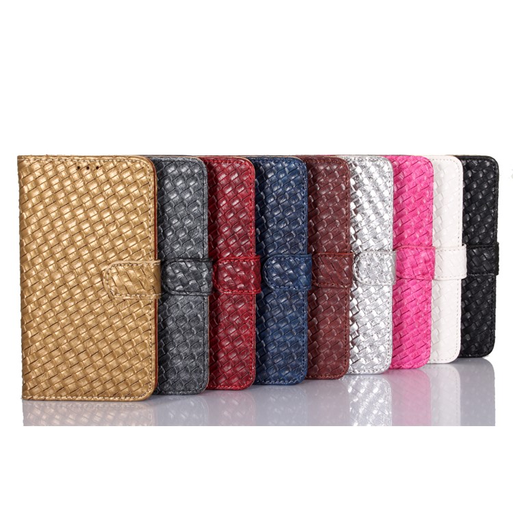 Woven Texture Wallet Stand Leather Case for iPhone 8 - Black-3