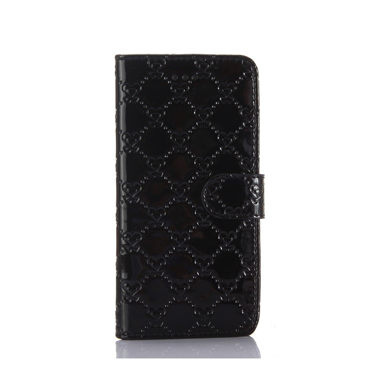 2-in-1 Movable Inner TPU Heart Rhombus Leather Wallet Case for iPhone 8 - Black-1