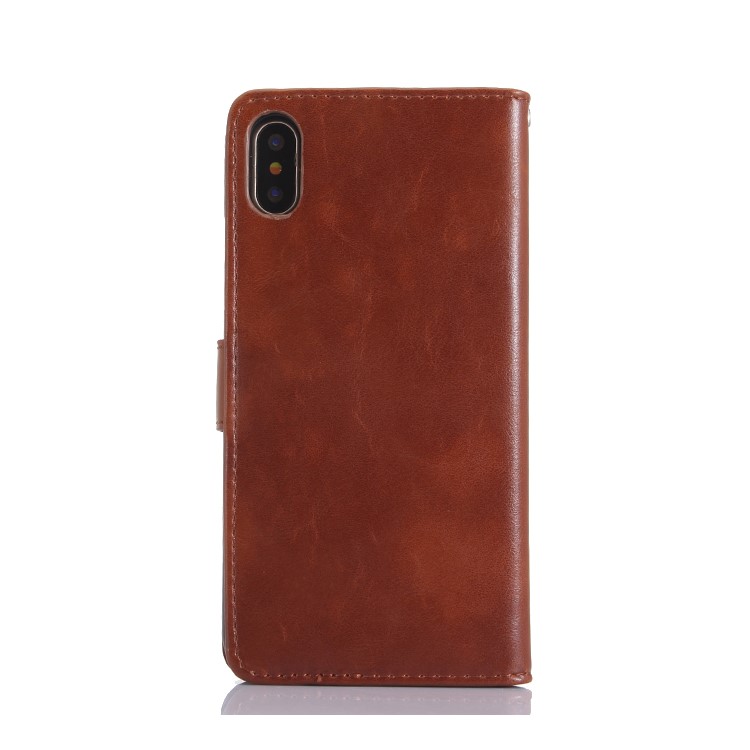 Detachable 2-in-1 Leather Wallet Case for iPhone 8 - Brown-2