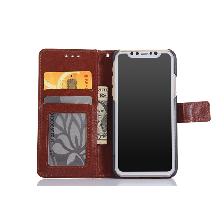 Detachable 2-in-1 Leather Wallet Case for iPhone 8 - Brown-3
