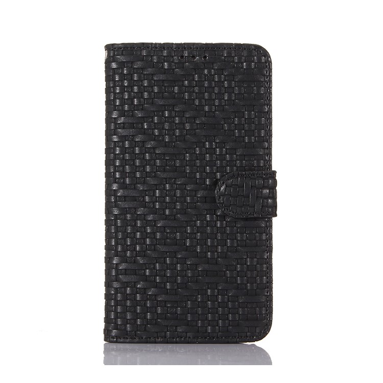 Bamboo Mat Texture Magnetic Stand Leather Flip Case for iPhone 8 - Black-1