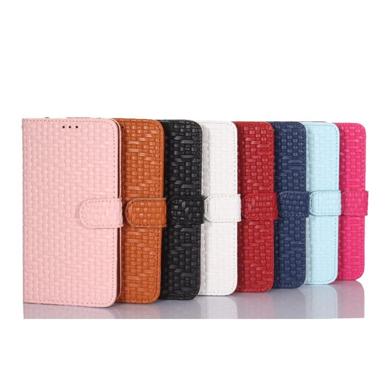 Bamboo Mat Texture Magnetic Stand Leather Flip Case for iPhone 8 - Black-3
