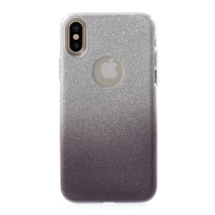 Glittery TPU + PC Hybrid Mobile Phone Case for iPhone 8 - Grey-2