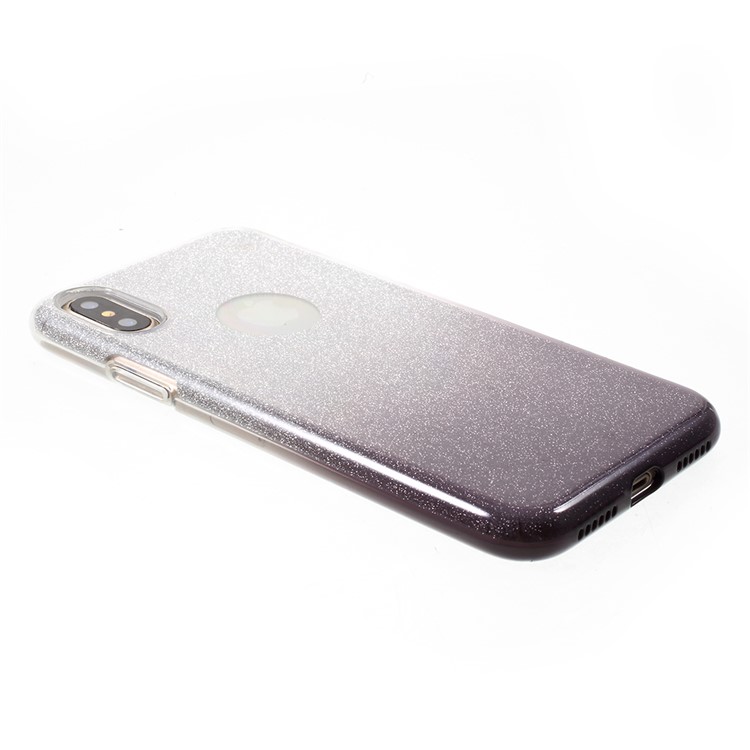 Glittery TPU + PC Hybrid Mobile Phone Case for iPhone 8 - Grey-3