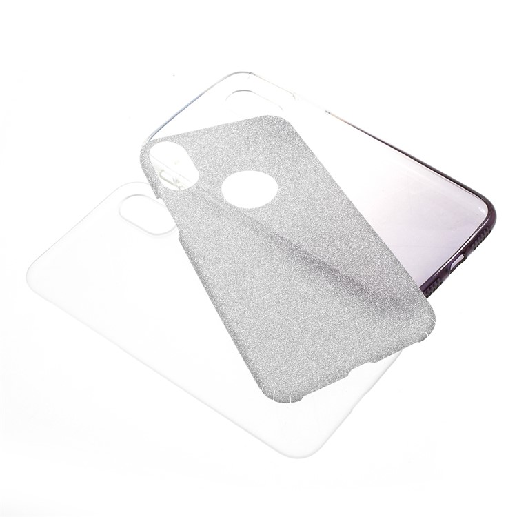 Glittery TPU + PC Hybrid Mobile Phone Case for iPhone 8 - Grey-4