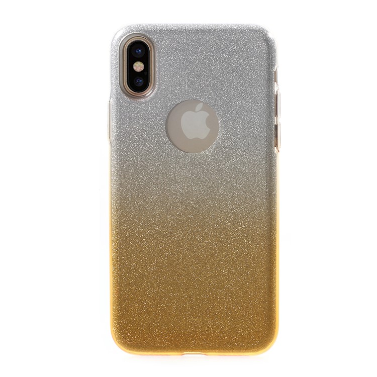 

2-in-1 Glittery TPU + PC Combo Mobile Phone Cover for iPhone X 5.8 inch - Gold, iPhone X