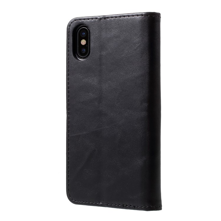 Vintage Style Card Holder Stand Leather Phone Case for iPhone 8 - Black-3