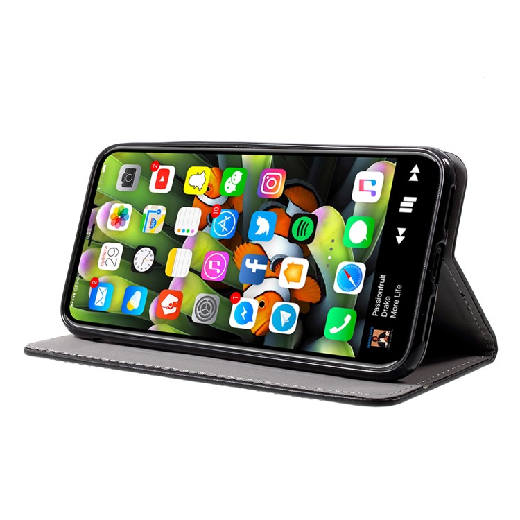 Vintage Style Card Holder Stand Leather Phone Case for iPhone 8 - Black-4