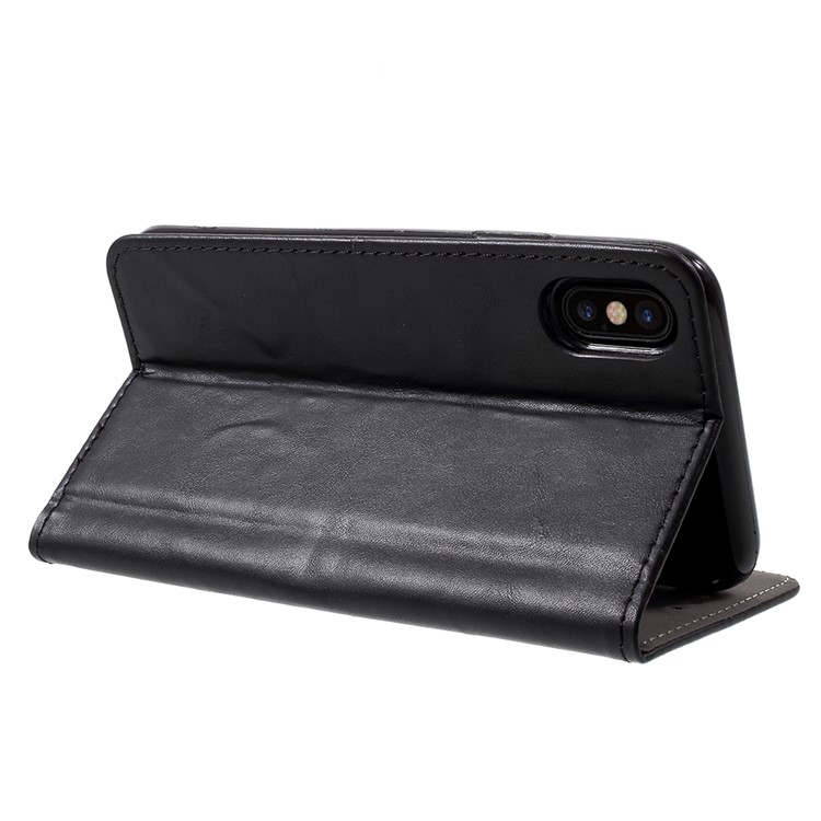 Vintage Style Card Holder Stand Leather Phone Case for iPhone 8 - Black-5