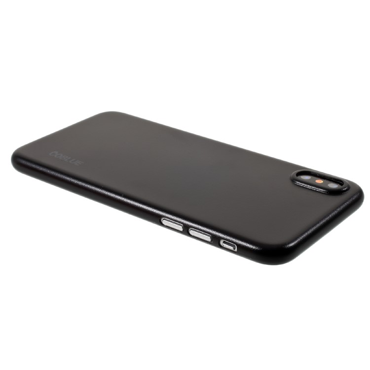 COBLUE Rubberized Super Slim PC Protection Back Cover + Screen Protector Film for iPhone 8 - Black-3