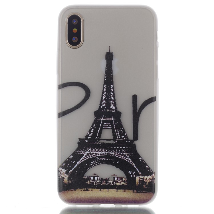 Pattern Printing Luminous TPU Back Case for iPhone 8 - Eiffel Tower-2