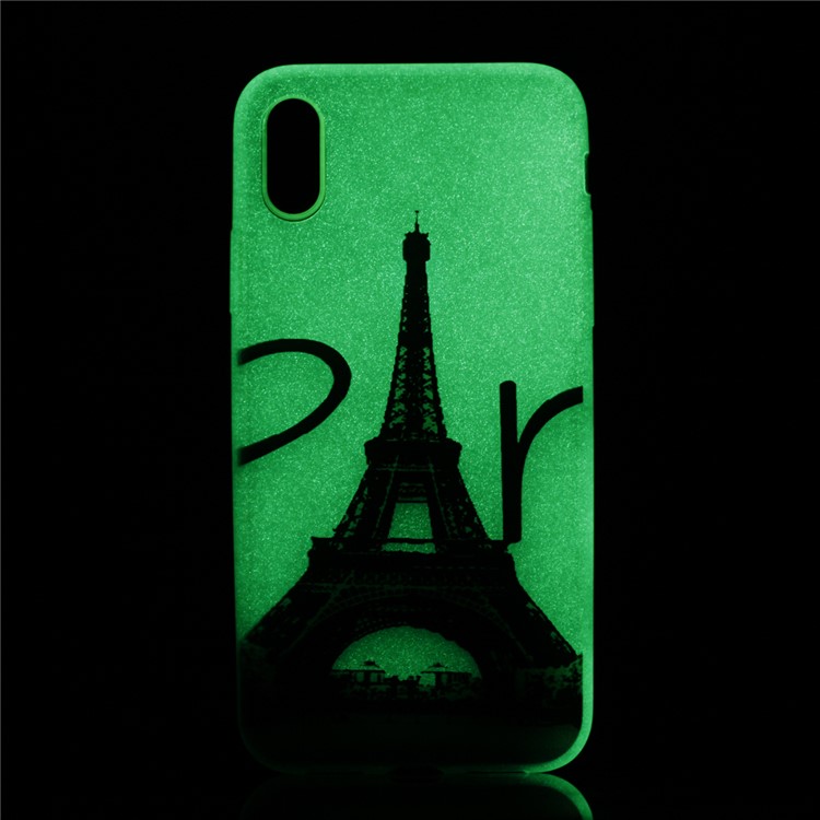 Pattern Printing Luminous TPU Back Case for iPhone 8 - Eiffel Tower-5