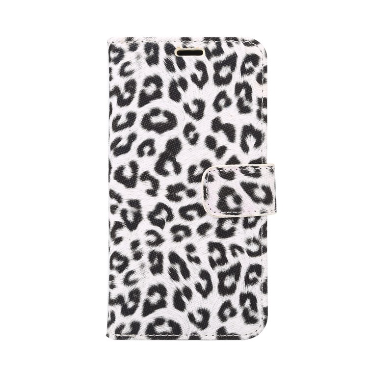 Leopard Pattern Leather Wallet Mobile Phone Cover for iPhone 8 - White-2
