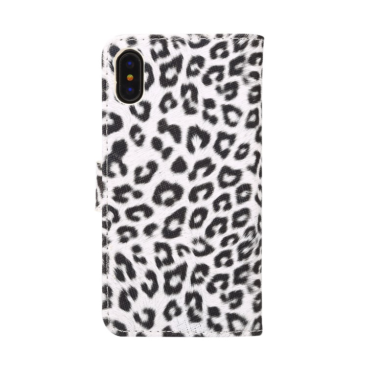 Leopard Pattern Leather Wallet Mobile Phone Cover for iPhone 8 - White-3