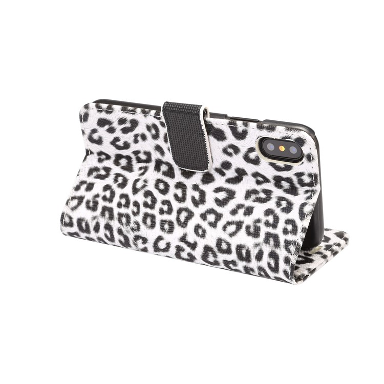 Leopard Pattern Leather Wallet Mobile Phone Cover for iPhone 8 - White-5