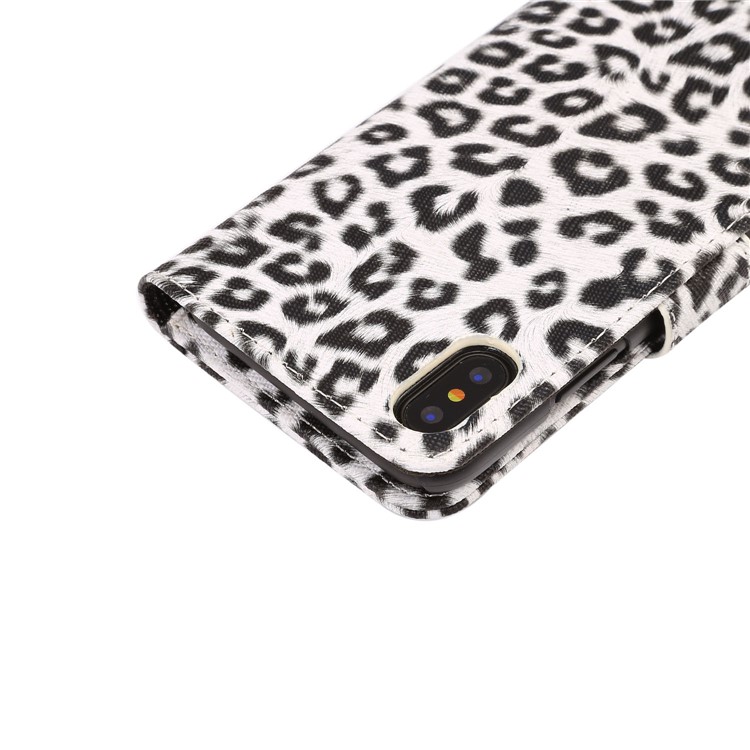 Leopard Pattern Leather Wallet Mobile Phone Cover for iPhone 8 - White-7