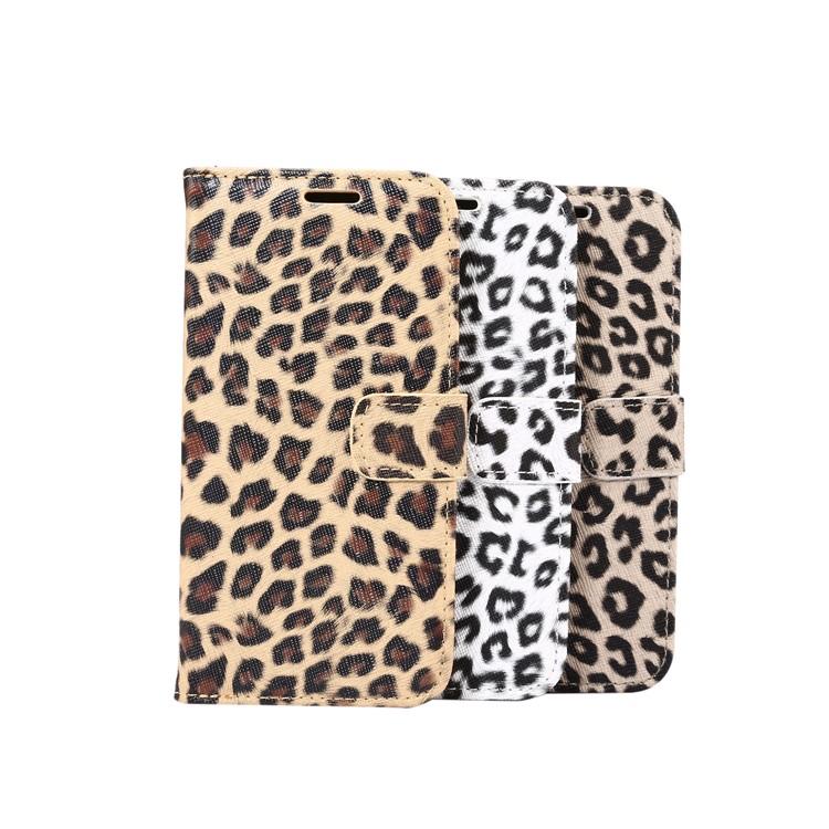 Leopard Pattern Leather Wallet Mobile Phone Cover for iPhone 8 - White-8