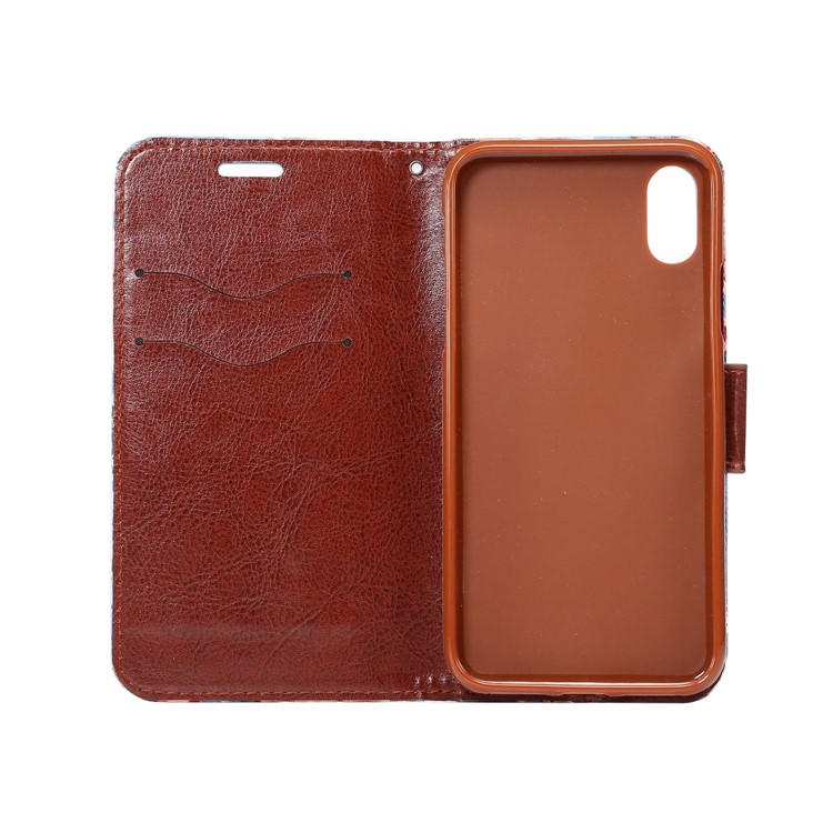 Jeans Cloth Leather Card Holder Stand Case for iPhone 8 - Baby Blue-4