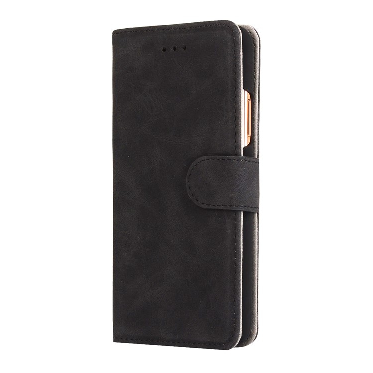Vintage Style Crazy Horse Leather Stand Wallet Case for iPhone 8 - Black-2