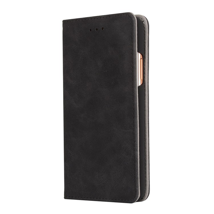 Vintage Leather Magnetic Wallet Stand Phone Case for iPhone 8 - Black-2