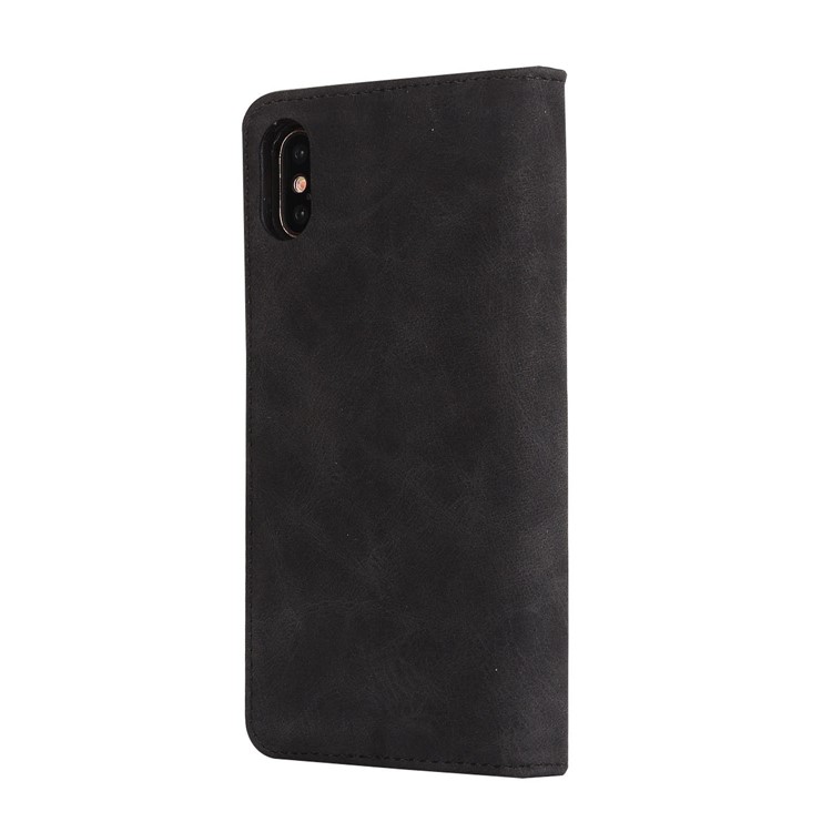 Vintage Leather Magnetic Wallet Stand Phone Case for iPhone 8 - Black-3