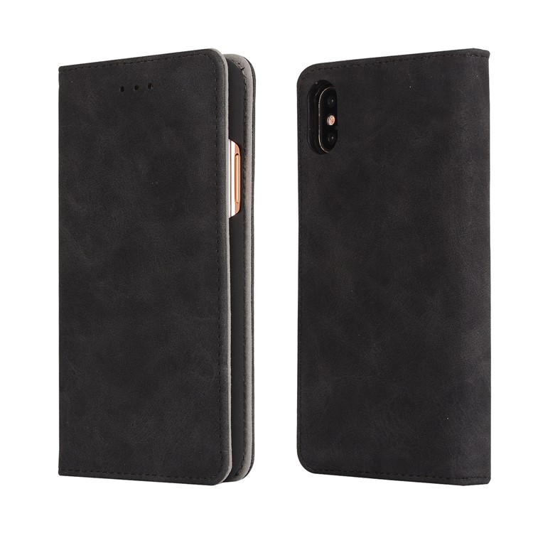 Vintage Leather Magnetic Wallet Stand Phone Case for iPhone 8 - Black-5
