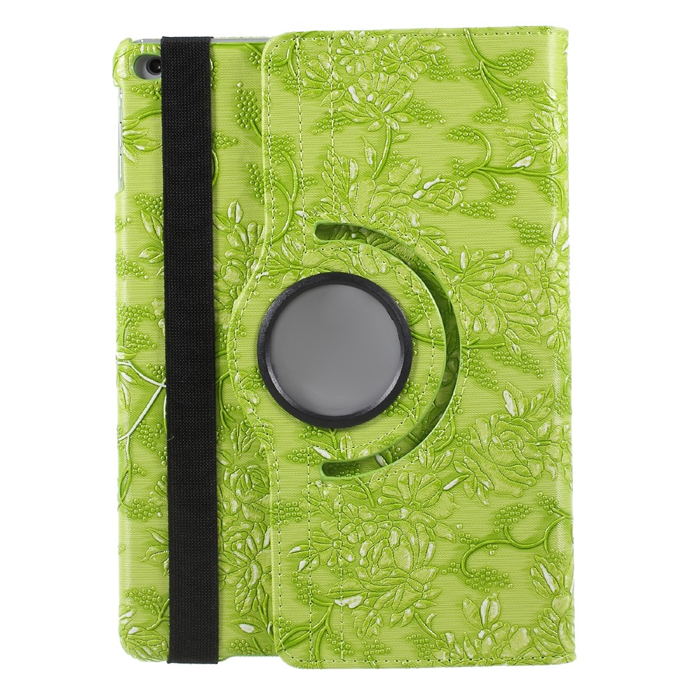 Grapevine Pattern 360 Degree Rotary Leather Stand Cover for iPad 9.7 inch (2018)/9.7 inch (2017) - Green