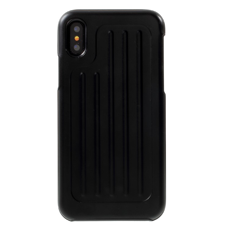 Concave-convex Stripe Hard Protection Case for iPhone 8 - Black-2
