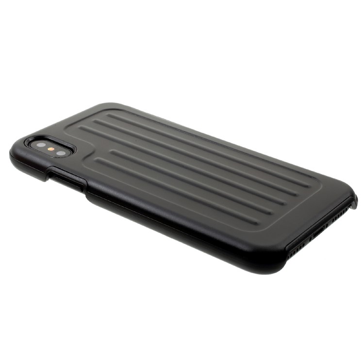 Concave-convex Stripe Hard Protection Case for iPhone 8 - Black-3