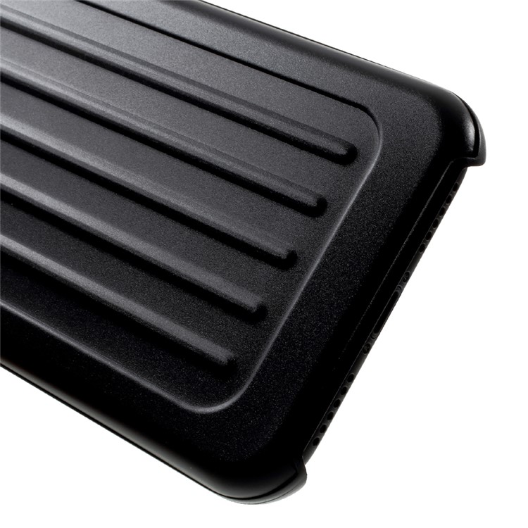 Concave-convex Stripe Hard Protection Case for iPhone 8 - Black-5