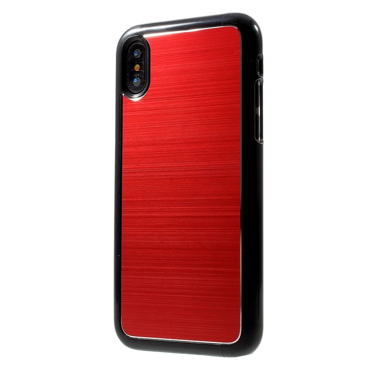For Apple iPhone 8 Brushed Metal Skin PC Hard Case Cover - Black-1